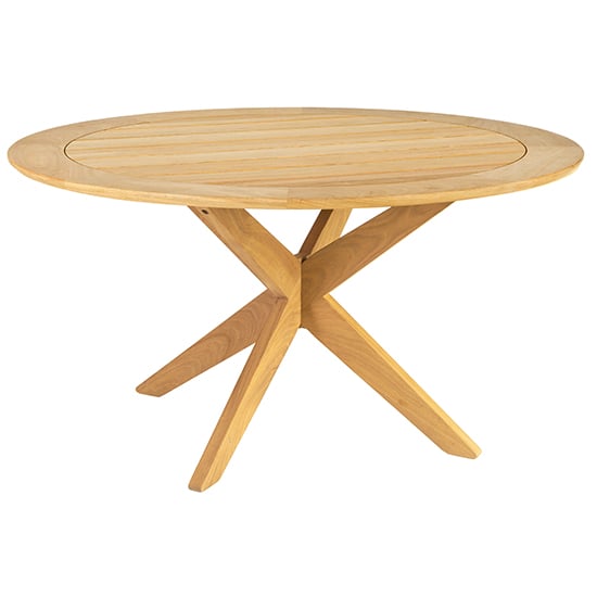 Robalt Outdoor Round 1250mm Wooden Dining Table In Natural_1