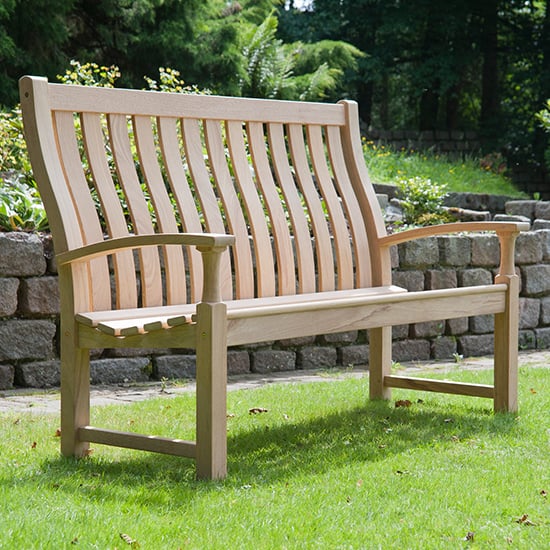 Product photograph of Robalt Outdoor Santa Cruz Wooden 5ft Seating Bench In Natural from Furniture in Fashion