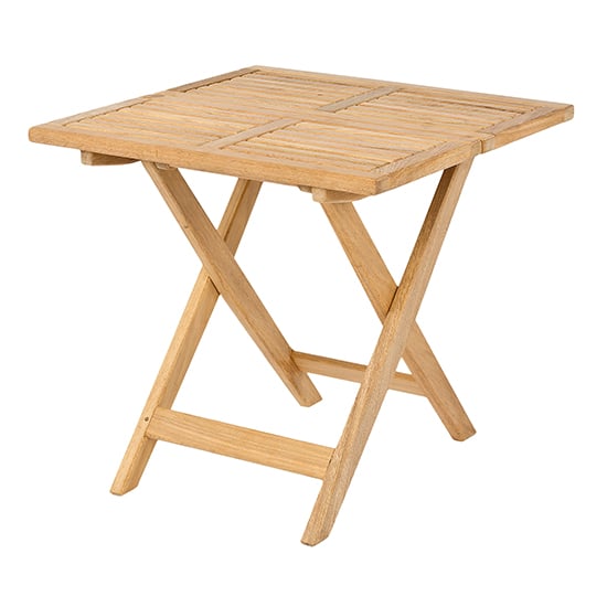 Robalt Outdoor Square 530mm Wooden Side Table In Natural