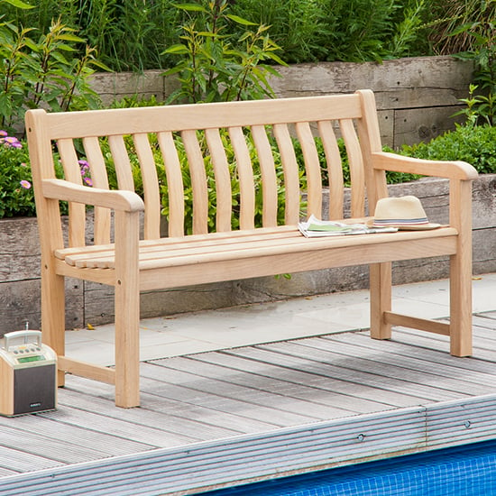 Robalt Outdoor St. George Wooden 5ft Seating Bench In Natural_1