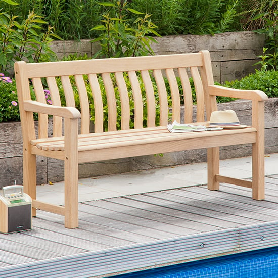 Product photograph of Robalt Outdoor St George Wooden 5ft Seating Bench In Natural from Furniture in Fashion