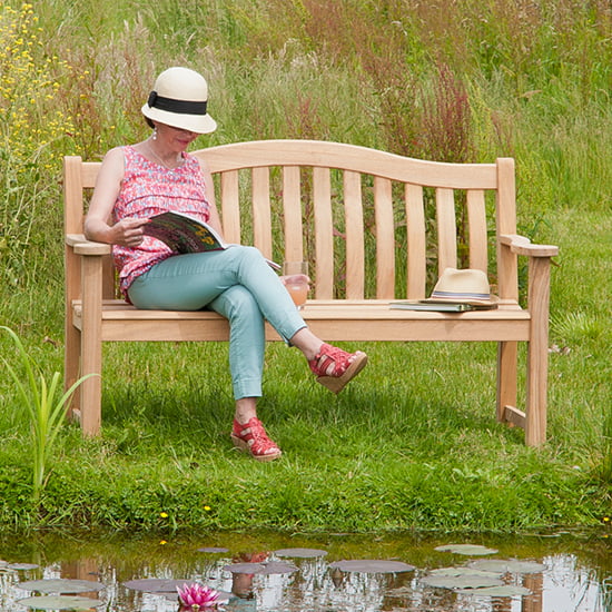 Product photograph of Robalt Outdoor Turnberry Wooden 5ft Seating Bench In Natural from Furniture in Fashion