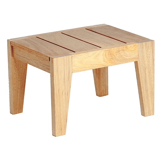 Robalt Outdoor Wooden Sun Bed Side Table In Natural