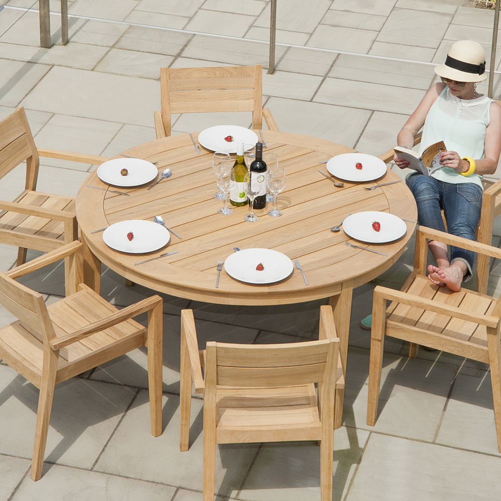 Robalt Wooden Garden Dining Table In Natural