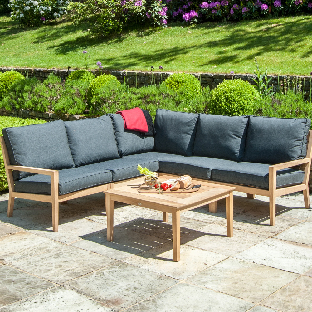 Robalt Wooden Right End Module Chair With Cushions In Natural