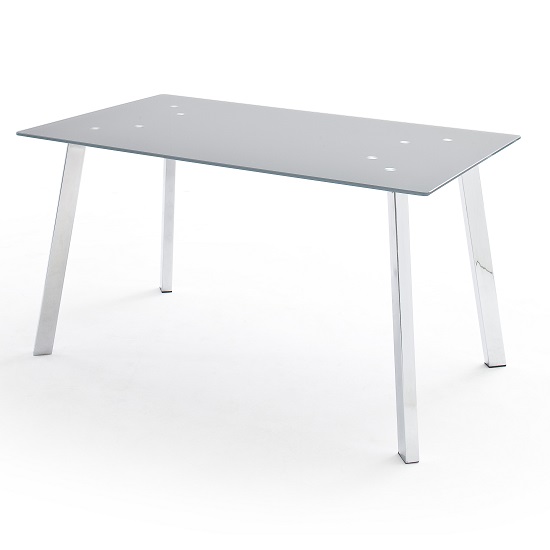 Robbie Grey Glass Dining Table With Chrome Legs_2