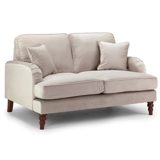 Product photograph of Robert Plush Velvet 2 Seater Sofa In Beige from Furniture in Fashion