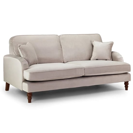 Product photograph of Robert Plush Velvet 3 Seater Sofa In Beige from Furniture in Fashion