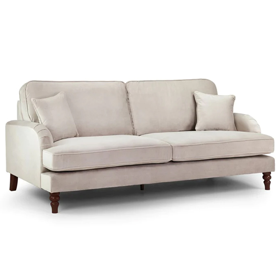 Product photograph of Robert Plush Velvet 4 Seater Sofa In Beige from Furniture in Fashion