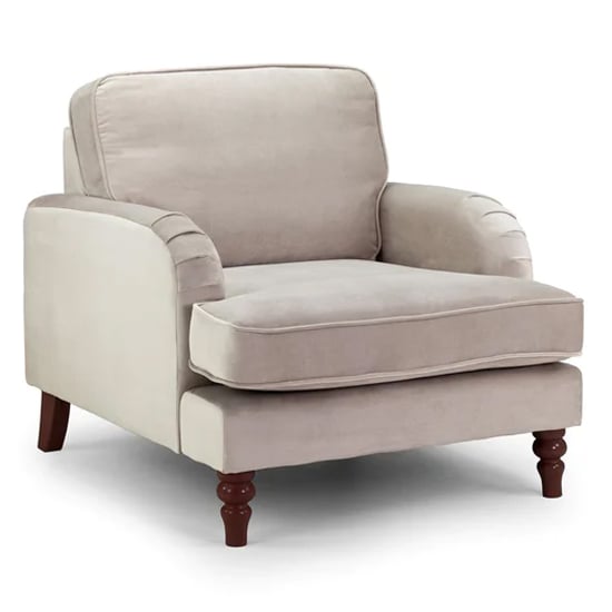 Product photograph of Robert Plush Velvet Armchair In Beige from Furniture in Fashion