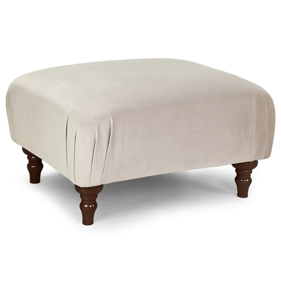 Robert Plush Velvet Foot Stool In Beige