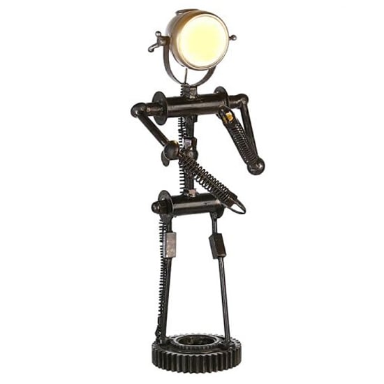 Photo of Robot iron table lamp in antique black