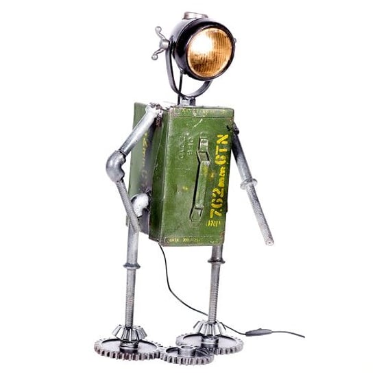 Read more about Robot iron table lamp in green