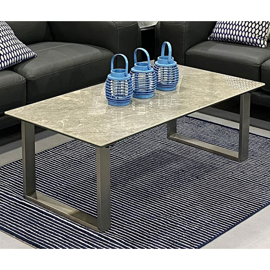 Read more about Rocca ceramic and glass coffee table with steel base