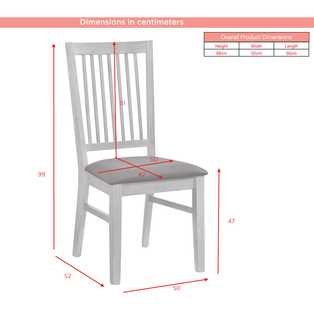Rochelle Dark Oak Wooden Dining Chairs With Fabric Seat - Pair