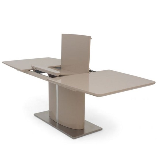 Speke Glass Extending Dining Table With Cream High Gloss_2