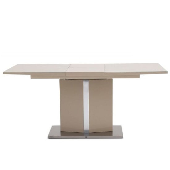 Speke Glass Extending Dining Table With Cream High Gloss_4