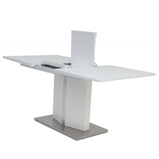 Speke Glass Extending Dining Table With White High Gloss_2