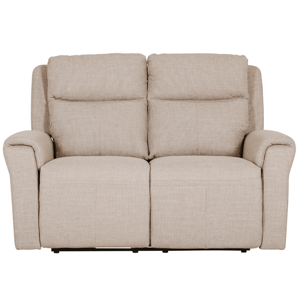 Rochester Fabric Electric Recliner 2 Seater Sofa In Mushroom