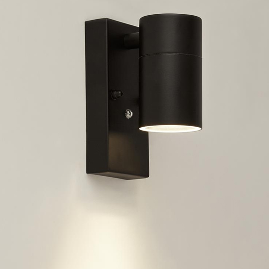 Photo of Rochester outdoor wall light with down sensor in matt black