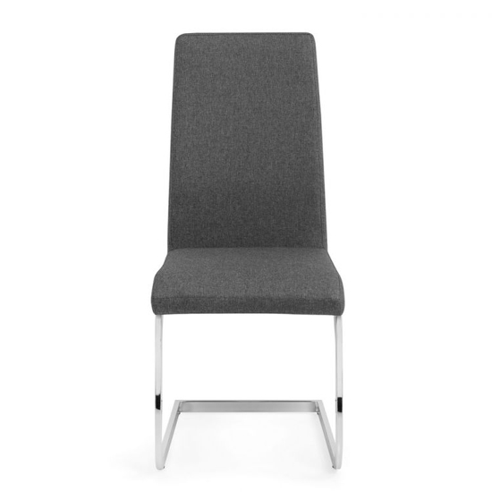 Rocio Linen Fabric Cantilever Dining Chair In Slate Grey Furniture in Fashion