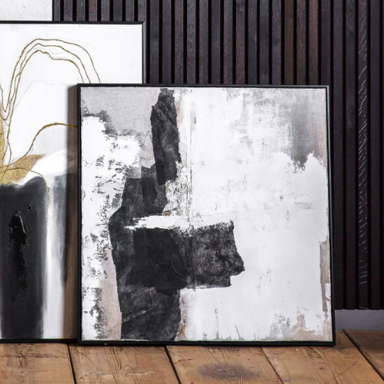 Read more about Rock point abstract framed wall art in black and white