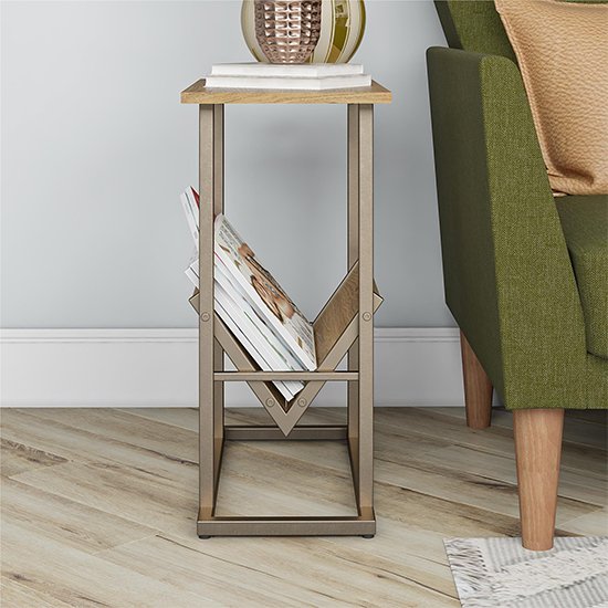 Rockingham Wooden End Table With Magazine Rack In Walnut_2