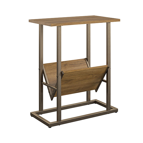 Rockingham Wooden End Table With Magazine Rack In Walnut_3