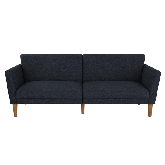 Rockingham Linen Fabric Sofa Bed With Wooden Legs In Blue Furniture