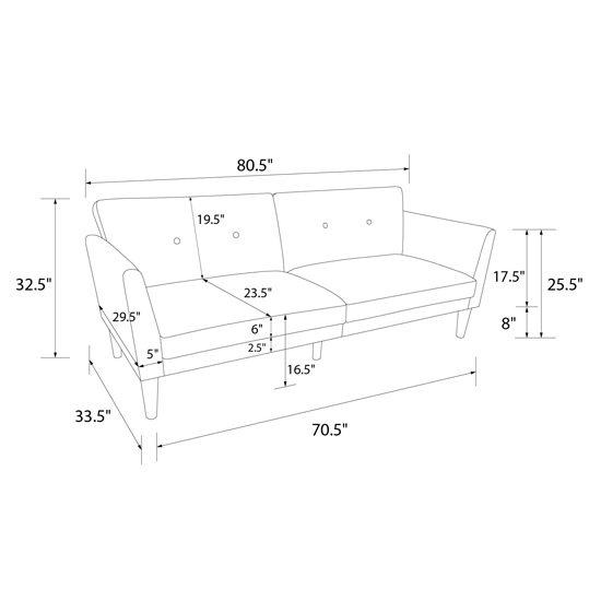 Rockingham Fabric Sofa Bed With Wooden Legs In Green