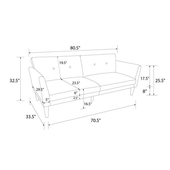 Rockingham Fabric Sofa Bed With Wooden Legs In Mustard
