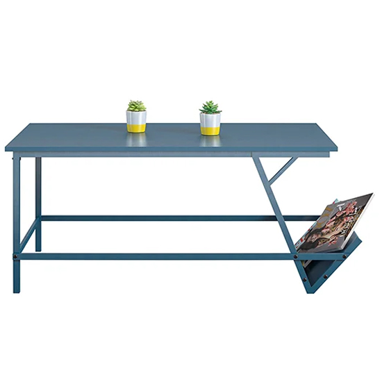 Rockingham Wooden Coffee Table With Magazine Rack In Blue