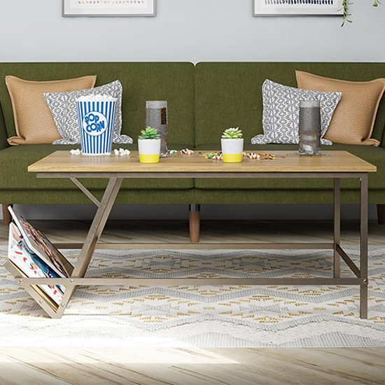 Rockingham Wooden Coffee Table With Magazine Rack In Walnut