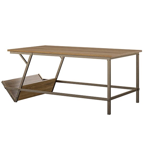 Rockingham Wooden Coffee Table With Magazine Rack In Walnut