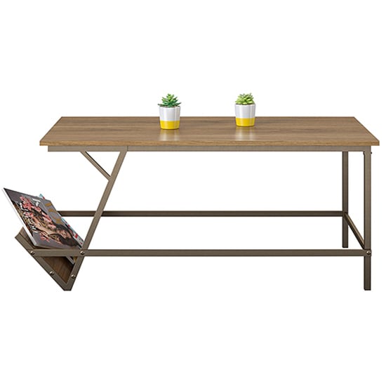 Rockingham Wooden Coffee Table With Magazine Rack In Walnut