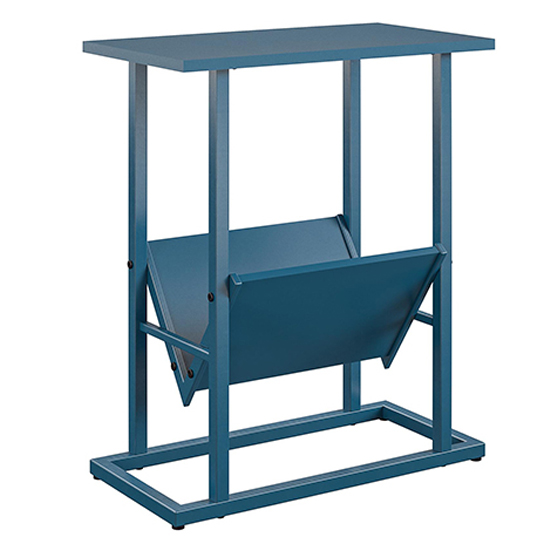 Rockingham Wooden Side Table With Magazine Rack In Blue