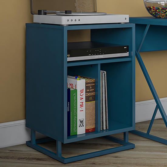 Read more about Rockingham wooden turntable bookcase in blue