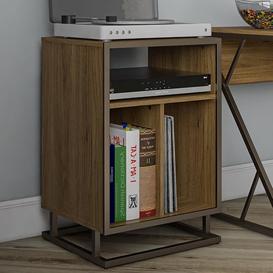 Photo of Rockingham wooden turntable bookcase in walnut
