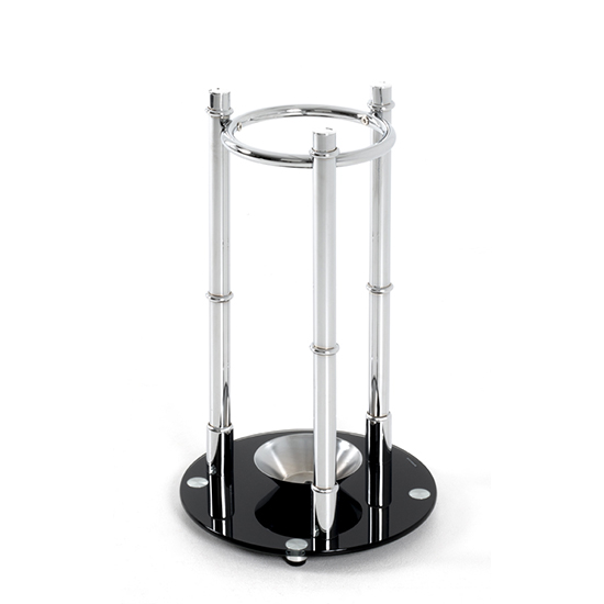 Rockland Metal Umbrella Stand In Chrome With Black Glass Base_3