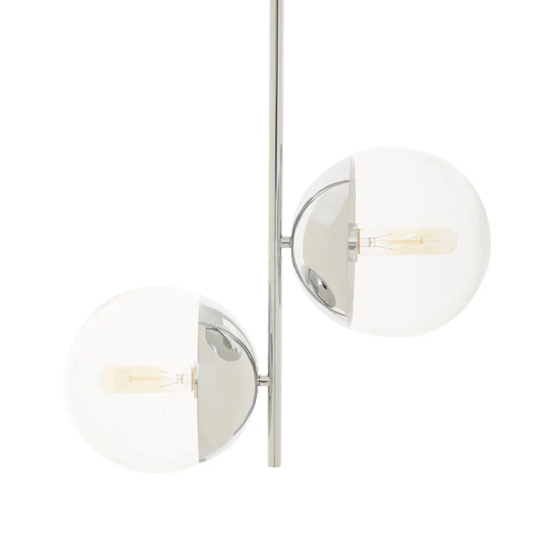 Rocklin 2 Lights Clear Glass Shade Pendant Light In Chrome