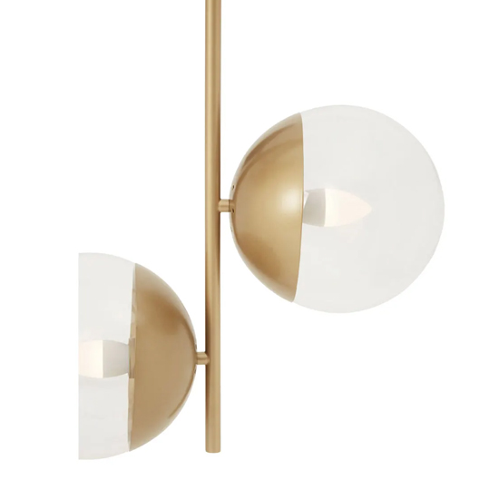 Rocklin 2 Lights Clear Glass Shade Pendant Light In Gold