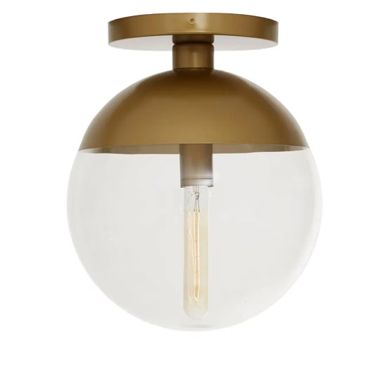 Product photograph of Rocklin Clear Glass Shade Ceiling Light In Gold from Furniture in Fashion
