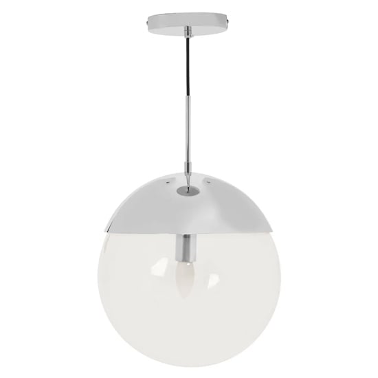 Product photograph of Rocklin Clear Glass Shade Pendant Ceiling Light In Chrome from Furniture in Fashion