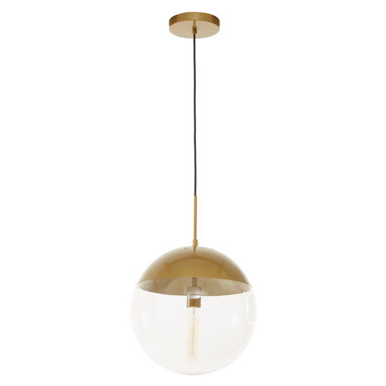Rocklin Clear Glass Shade Pendant Ceiling Light In Gold