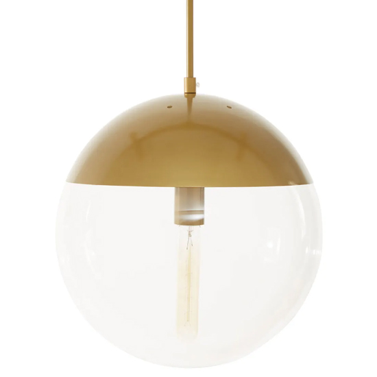 Rocklin Clear Glass Shade Pendant Ceiling Light In Gold