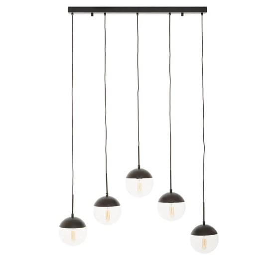 Product photograph of Rocklin Clear Glass Shade Pendant Light In Black from Furniture in Fashion