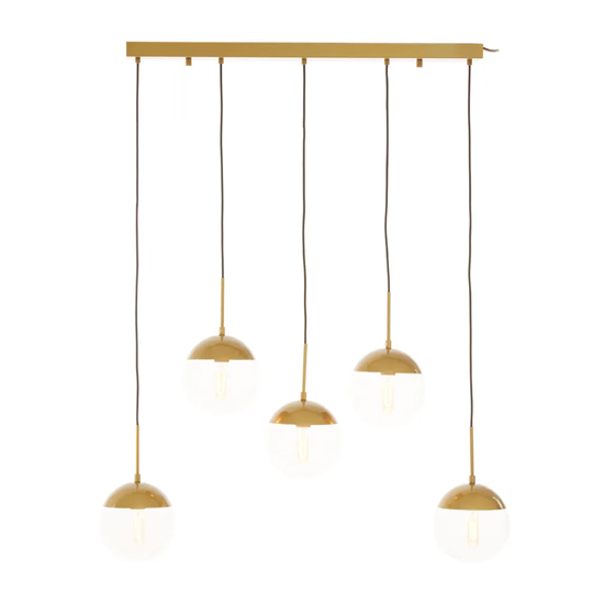 Rocklin Clear Glass Shade Pendant Light In Gold