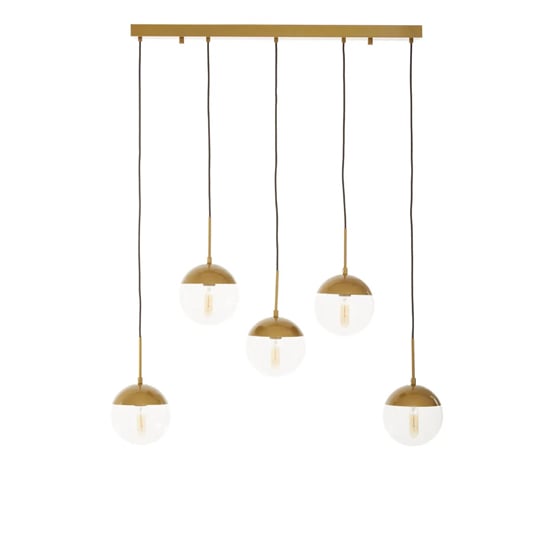 Read more about Rocklin clear glass shade pendant light in gold