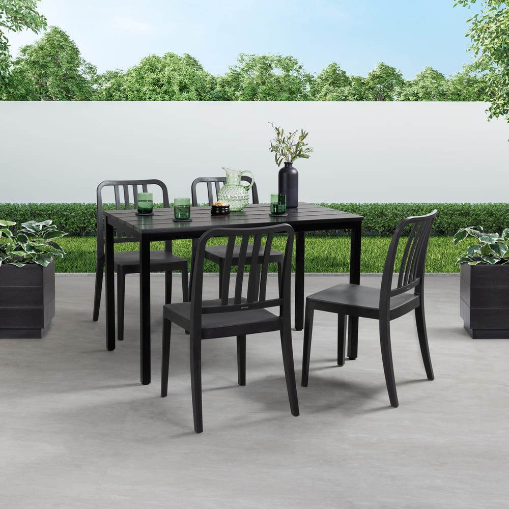 Rockport Outdoor Polypropylene Recycled Side Chair In Anthracite