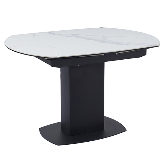 Rodez Swivel Extending Ceramic Dining Table In White Grey_3